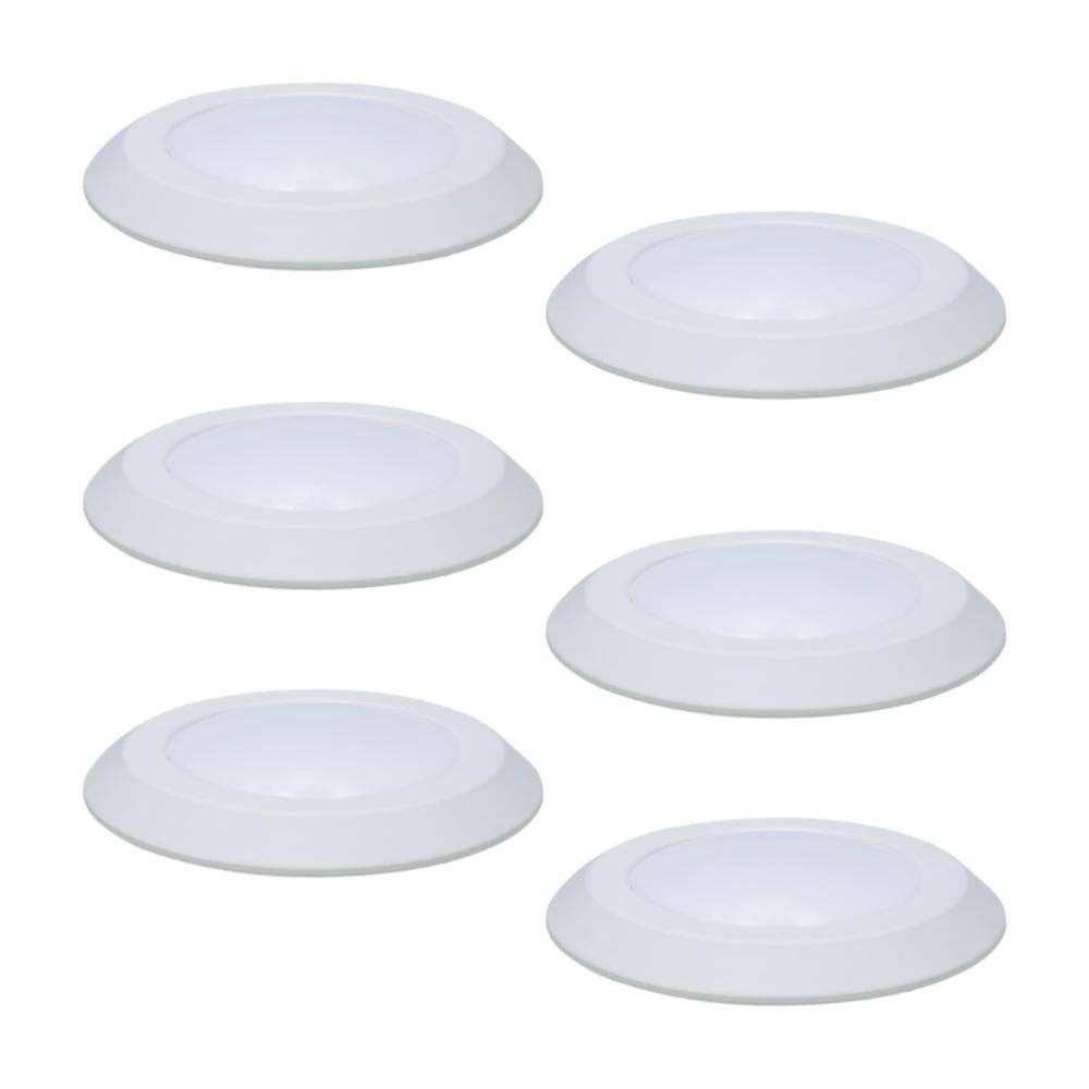 White 6 in. Integrated LED Recessed Ceiling Light Trim 3000K 6-Pack Y838898