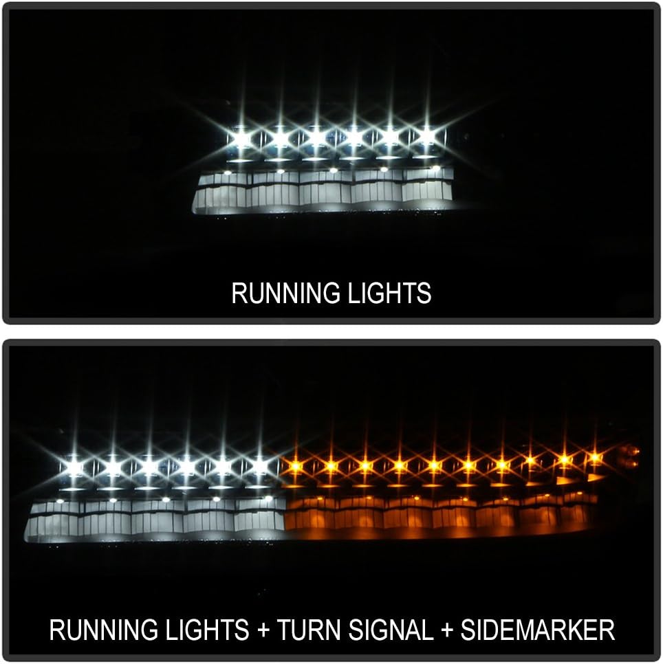 Black 1999-2006 GMC Sierra Yukon XL Headlights LED Parking Bumper Signal Lights S632325