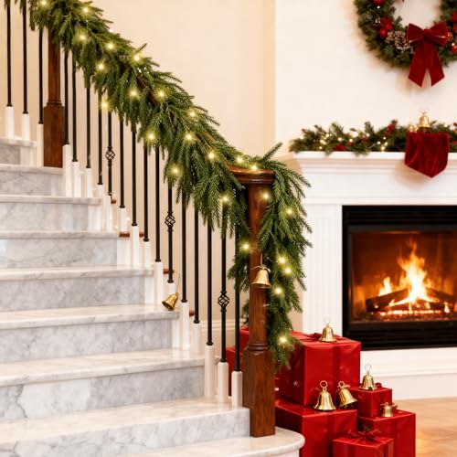 9FT Prelit Norfolk Pine Garland with Lights W53601