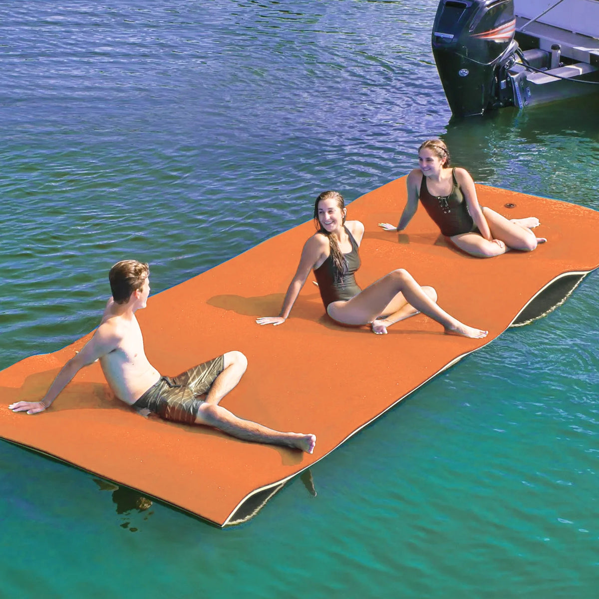 8' x 6' Orange XPE Foam Floating Water Mat D527