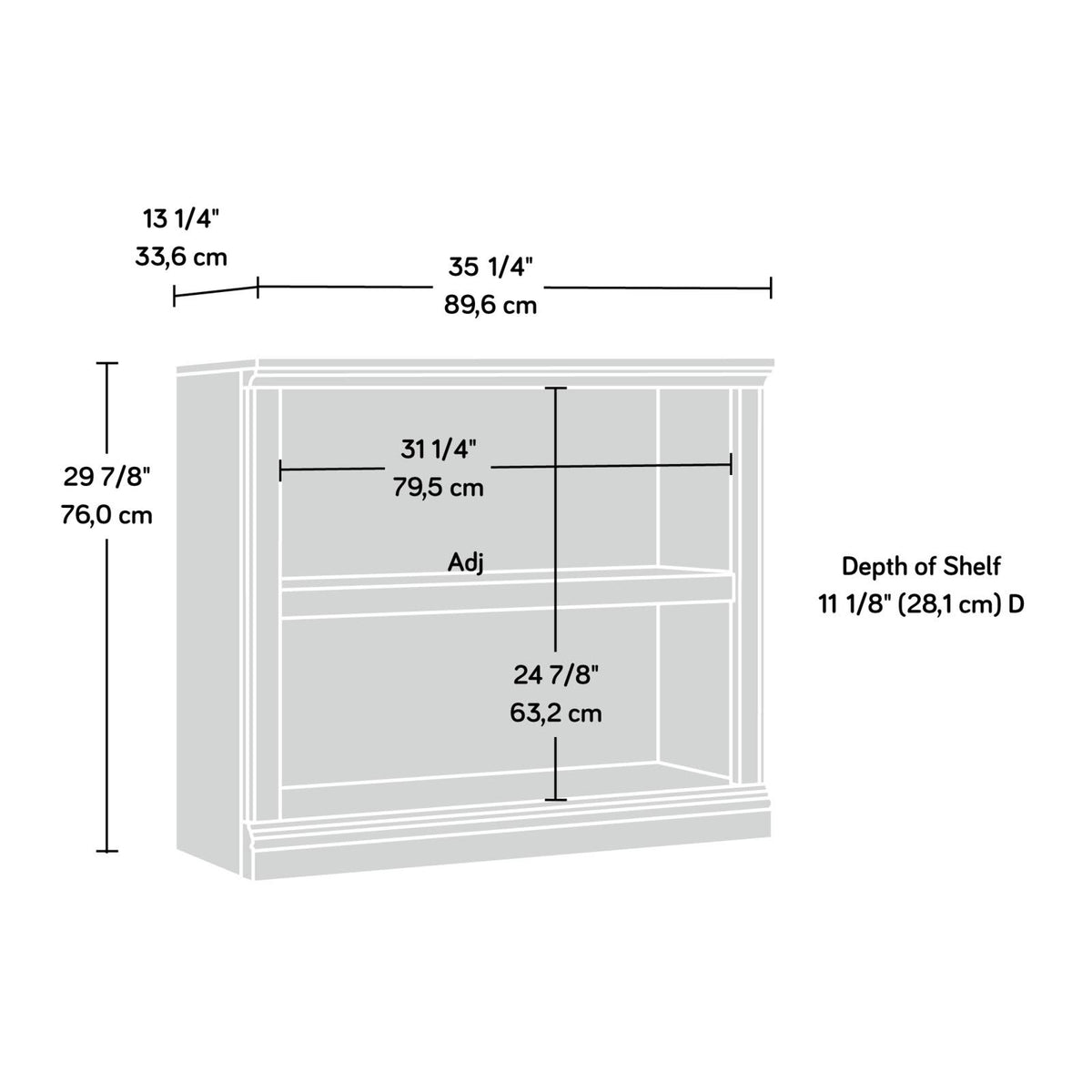 2-Shelf Bookcase Select Cherry B945123