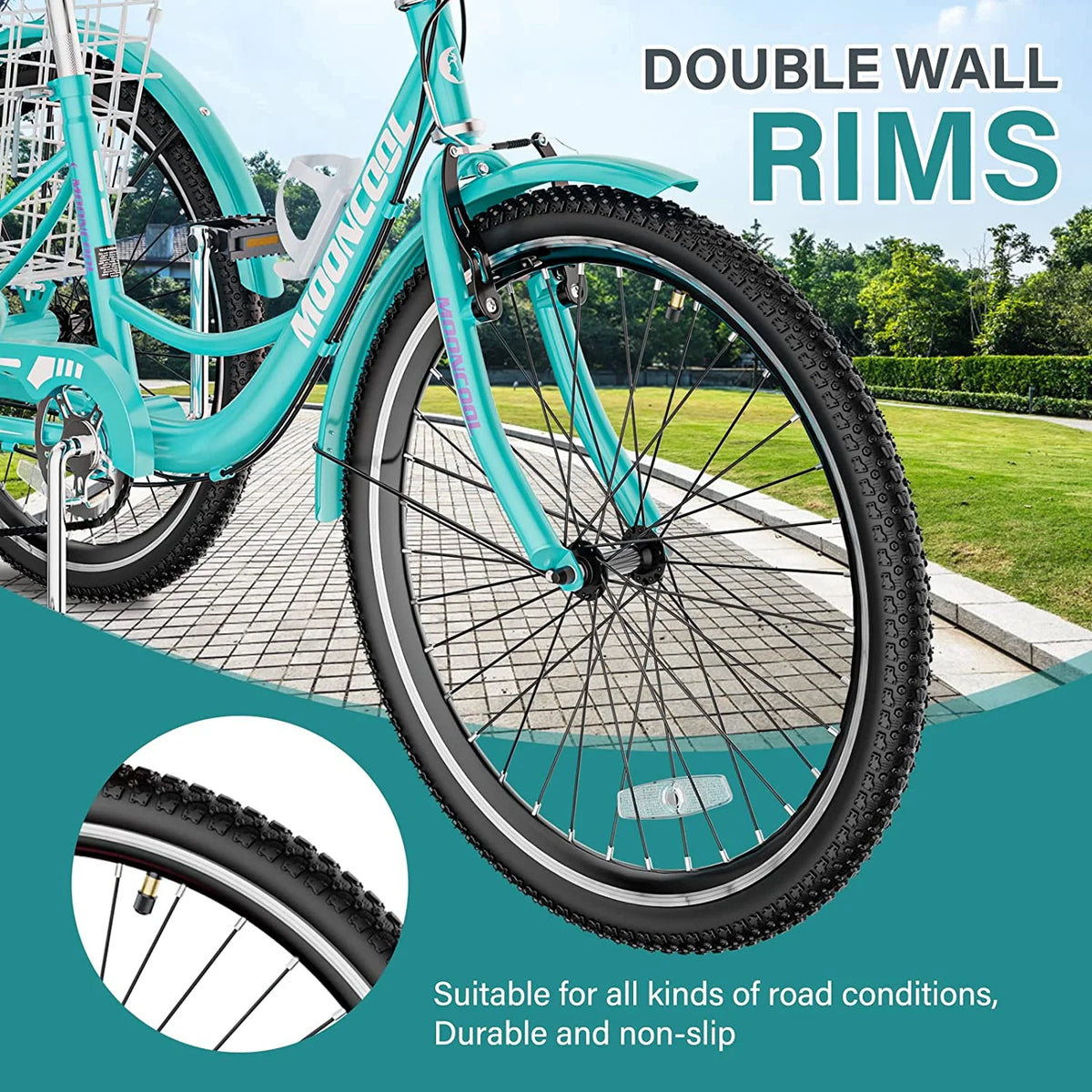 20/24/26 inch 7 Speed Three Wheel Bicycle with Basket W7605