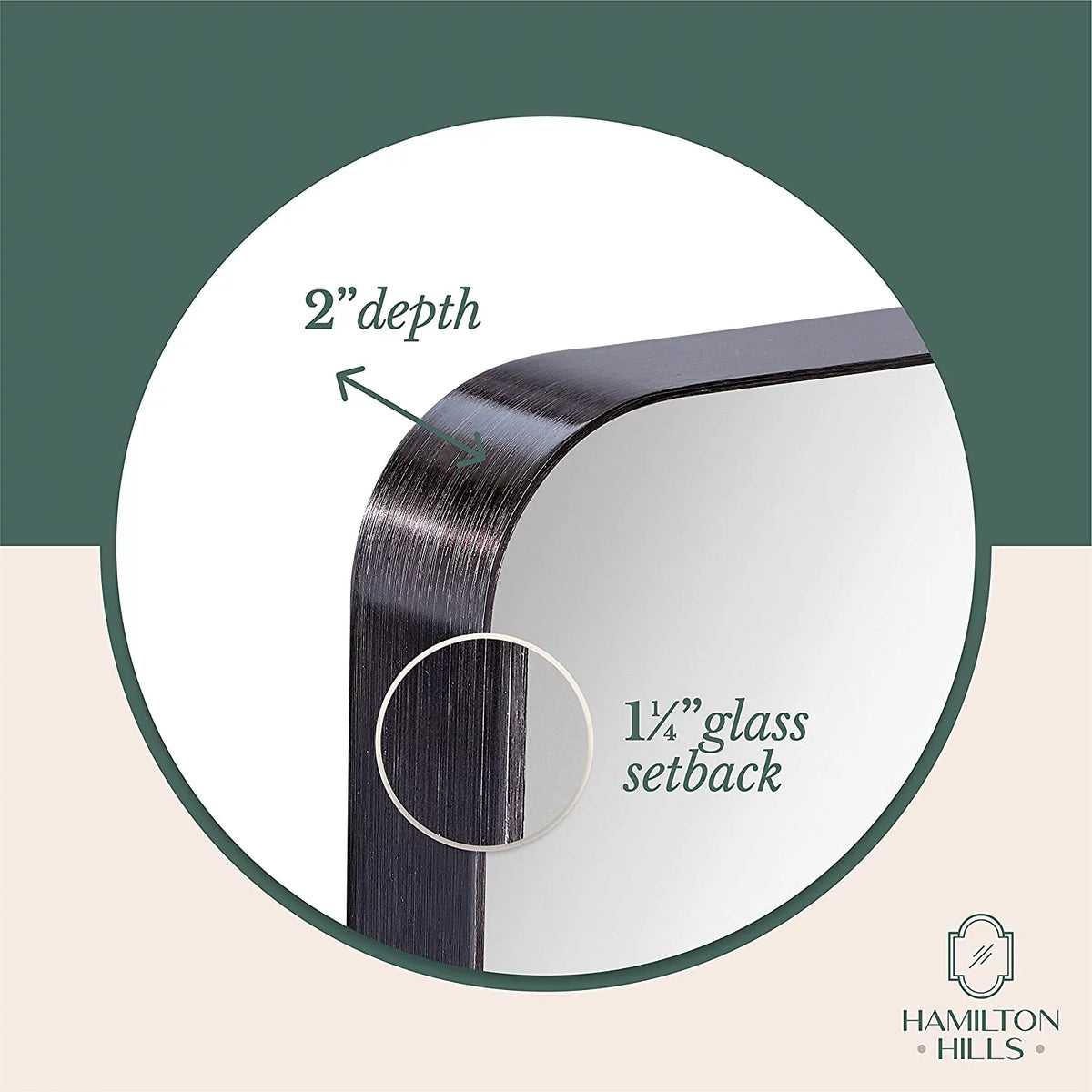Brushed Metal Wall Mirror D1483