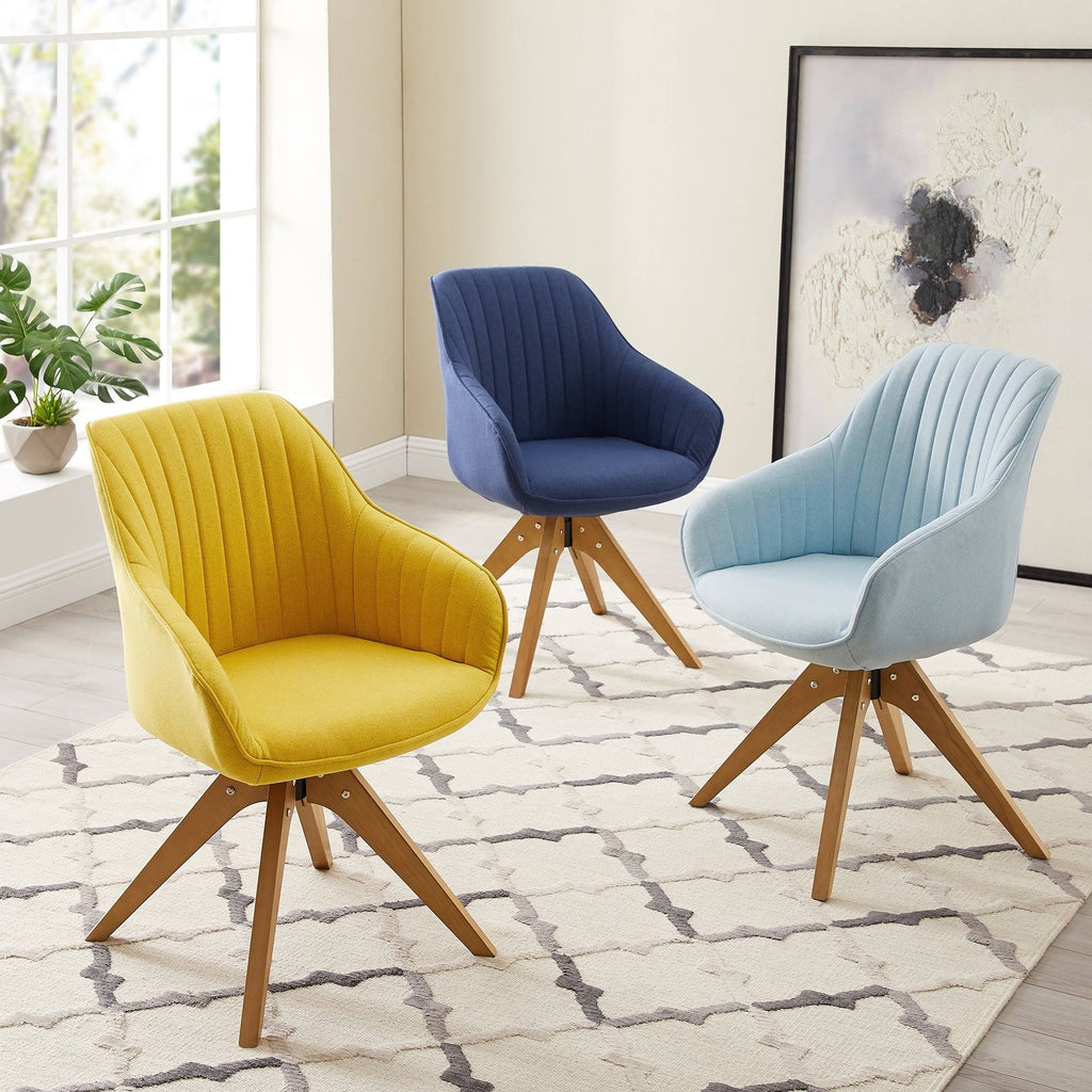 Swivel Office Accent Arm Chair with Wood Legs P26735