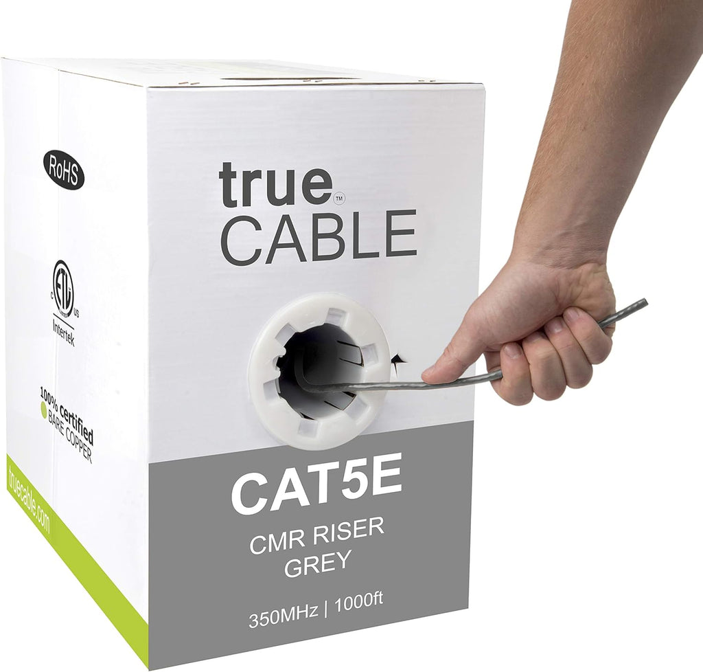 1000ft Blue 24AWG 4 Pair Solid Bare Copper Bulk Ethernet Cable H578638