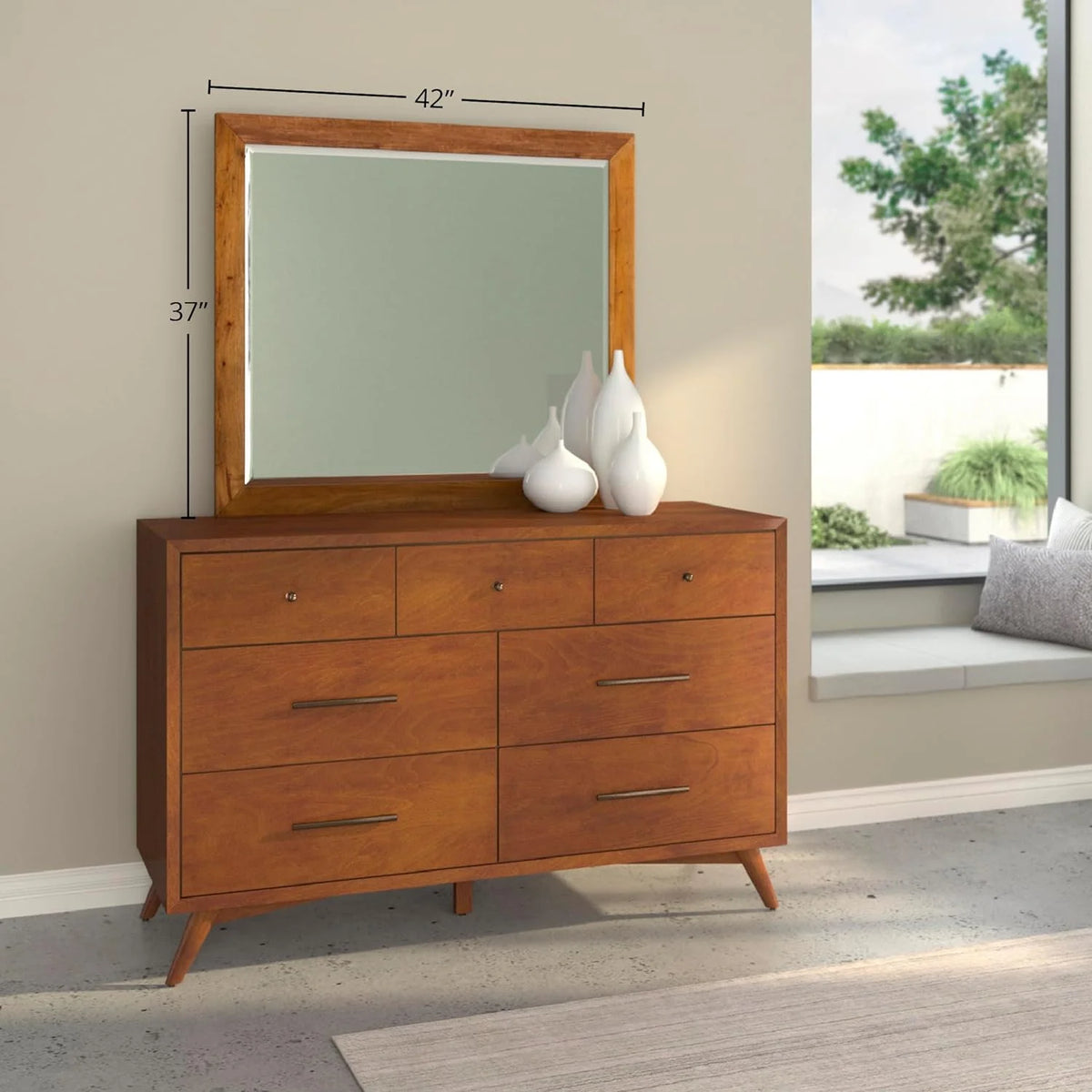 Mahogany and Okoume Veneer Dresser Mirror A9476
