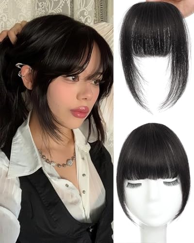 100% Real Human Hair Wispy Bangs Light Brown R7360