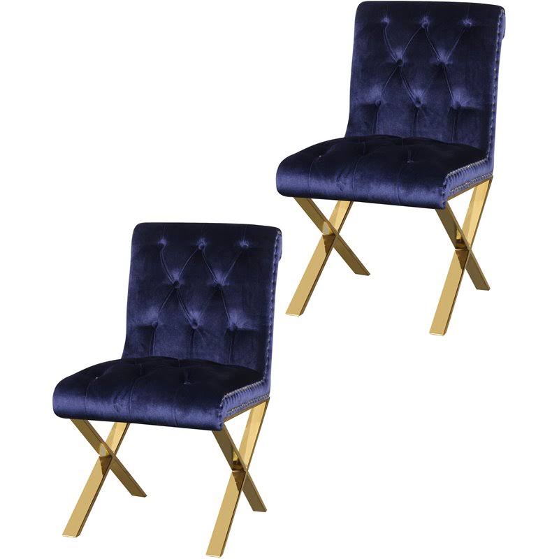 Navy Velvet Dining Chair O306814