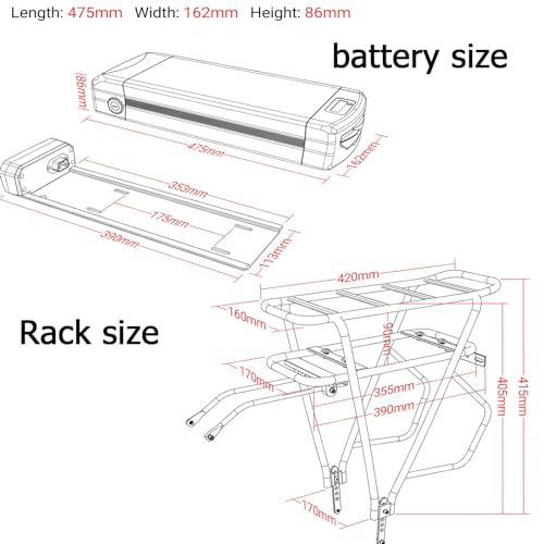52V 72V 20AH 25AH 28.8AH Waterproof Lithium Battery with Rack K359214