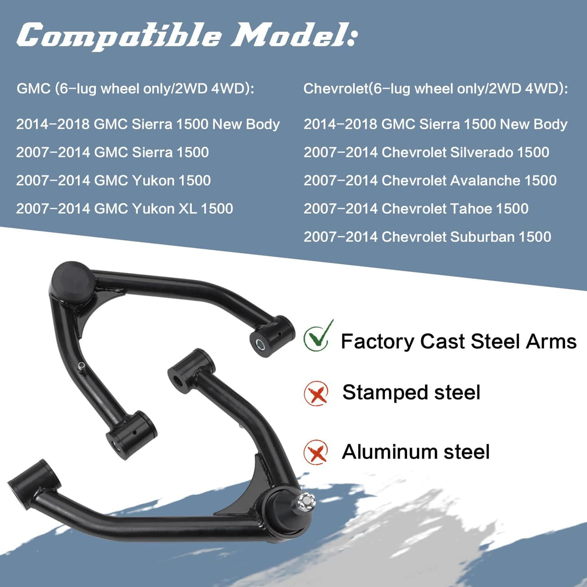 2-4" Upper Control Arm Lift Cast Steel Arms T85310