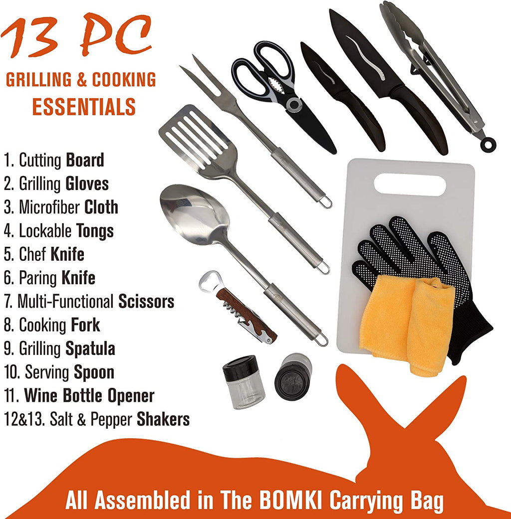Brown BBQ Grilling and Camping Cooking Utensils Set Z856