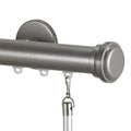 Antique Silver 132 in. Traverse Rod with Empire Finial W7530