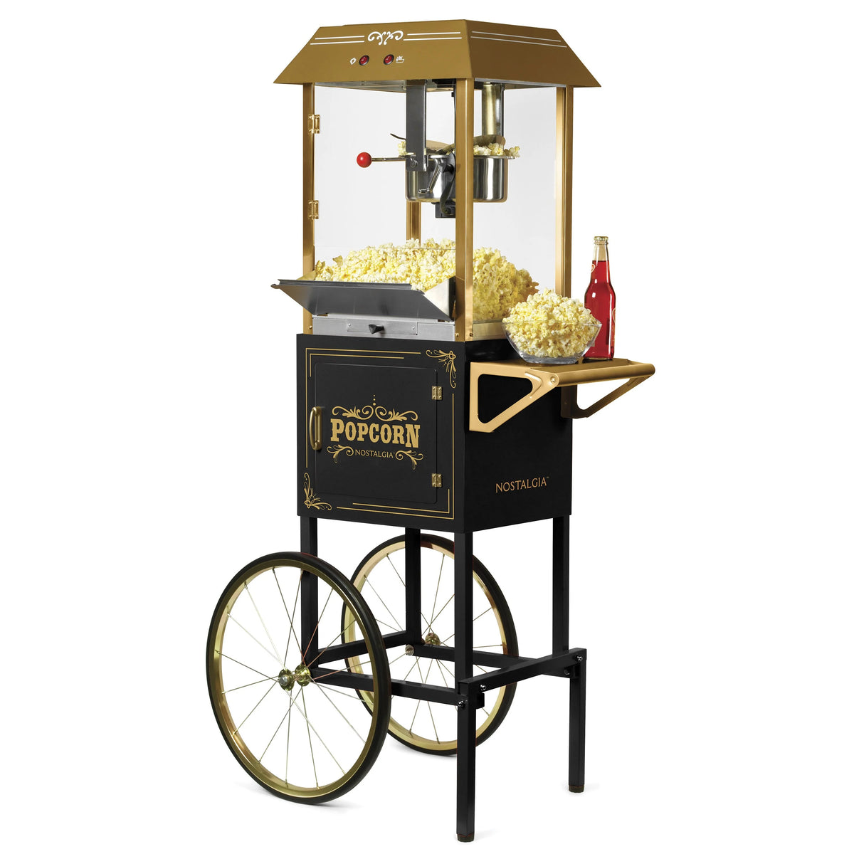 10-Ounce Popcorn Cart 59 Inches Tall Black C6103