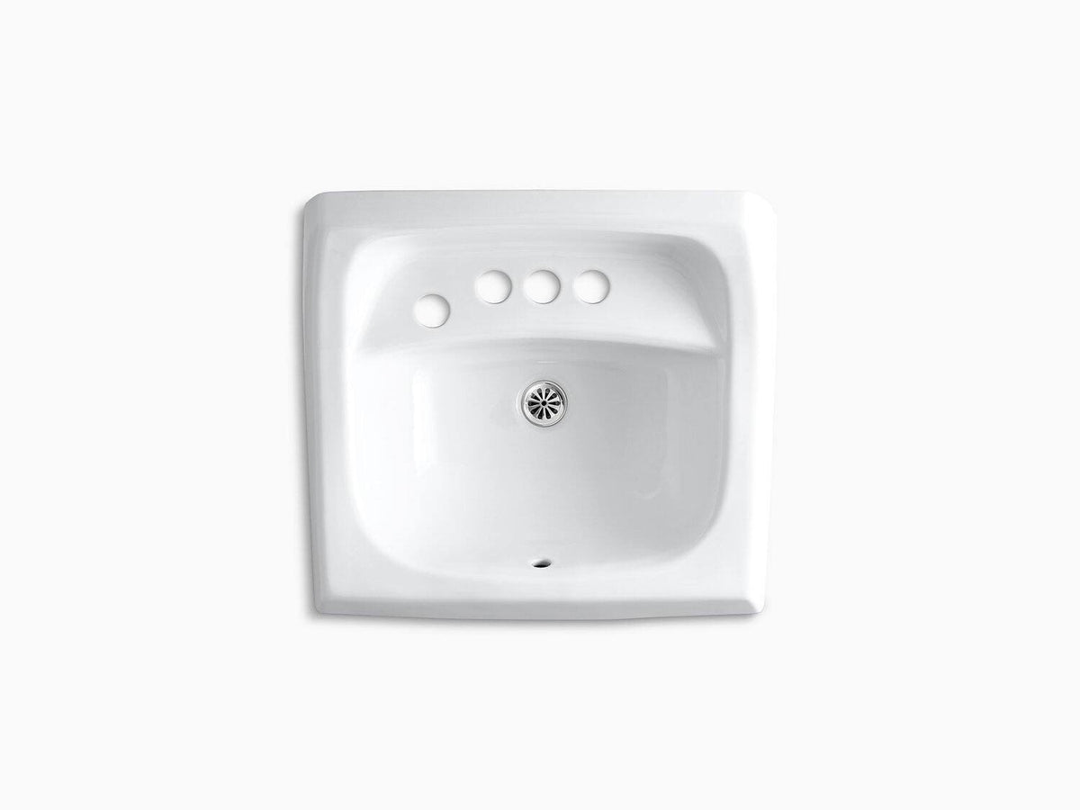 White Wall-Mount Bathroom Sink D652