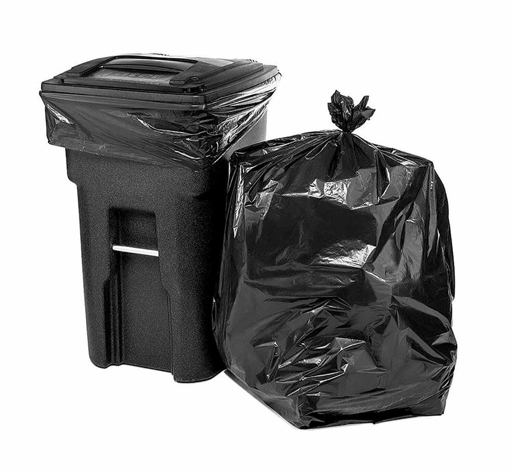 500 Pack Black Poly Heavy Duty Trash Bags 33 Gal V821