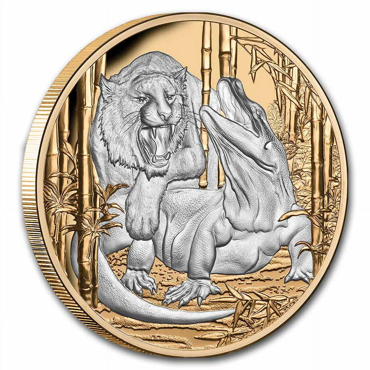 Komodo Dragon vs Tiger 5 oz Silver Coin U169168