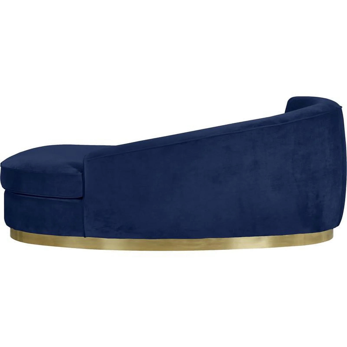 Navy and Gold Velvet Accent Chair and Chaise 2-Piece Set F412425