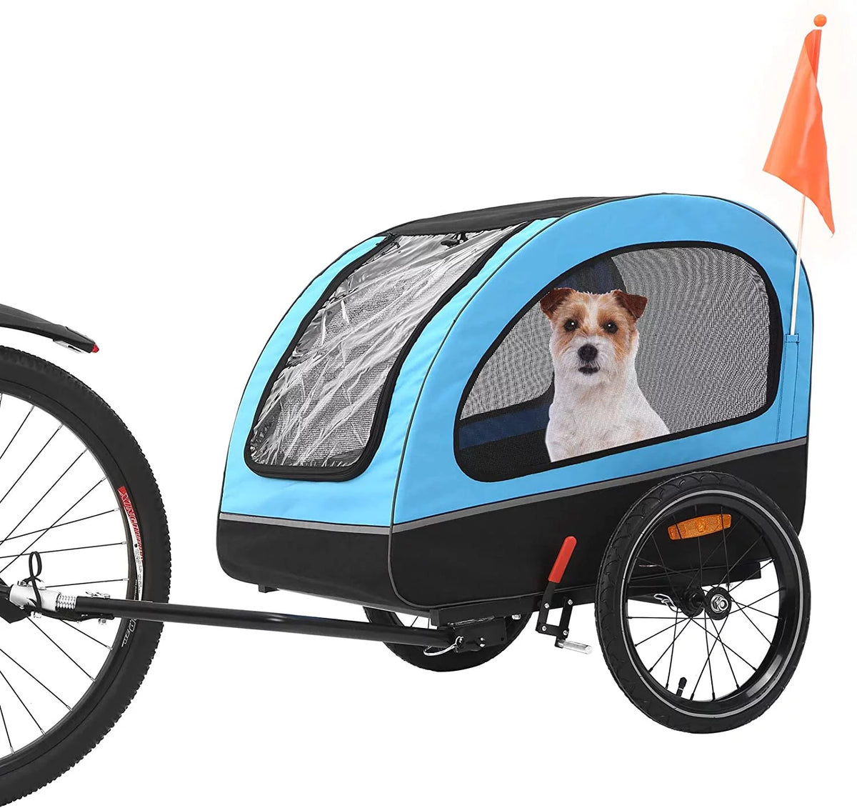 Foldable Dog Bike Trailer with Rear Entrance for Small and Medium Pets Under 88 lbs, Green T22987