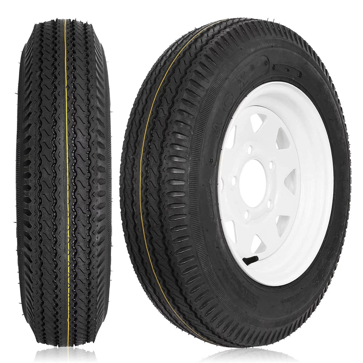5.30-12 Trailer Tires with 12'' Rims, Set of 2 N264777