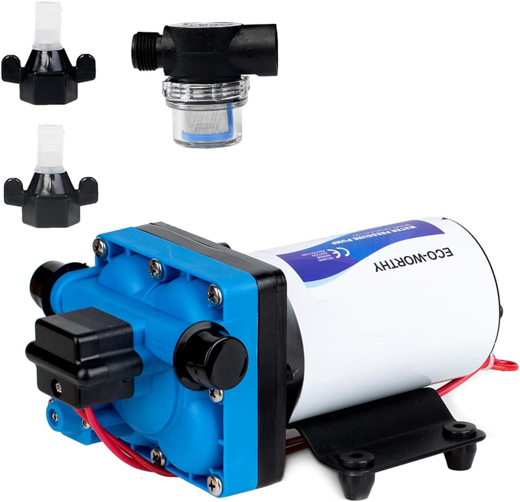 12V 5.5GPM 70PSI Diaphragm Water Pump with Pressure Switch, Pack of 2 A710