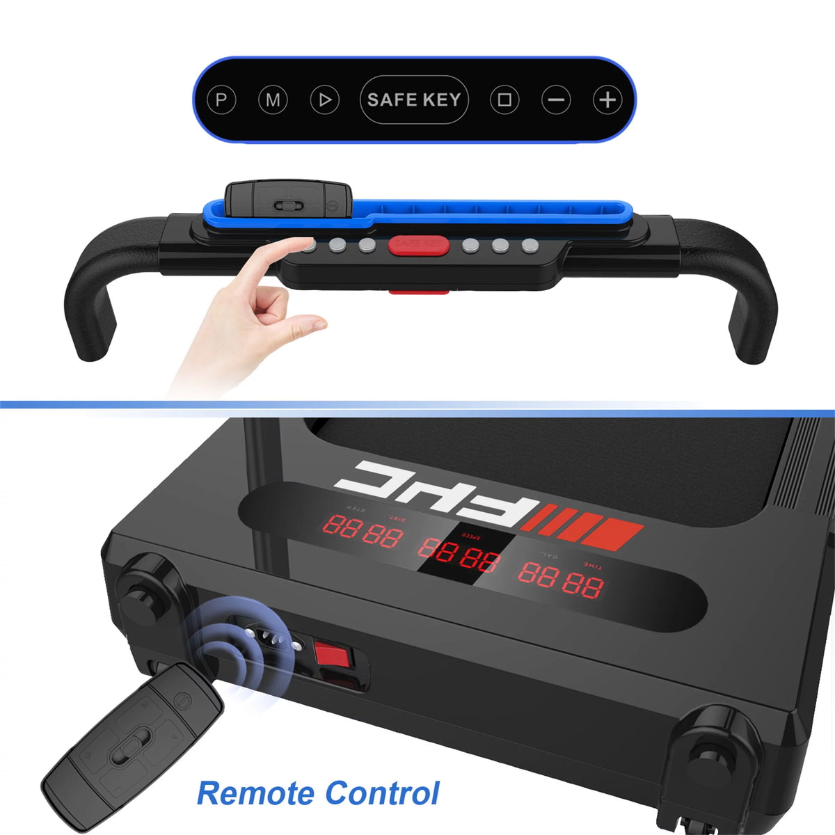 2 in 1 Under Desk Treadmill 2.5HP Blue H5381