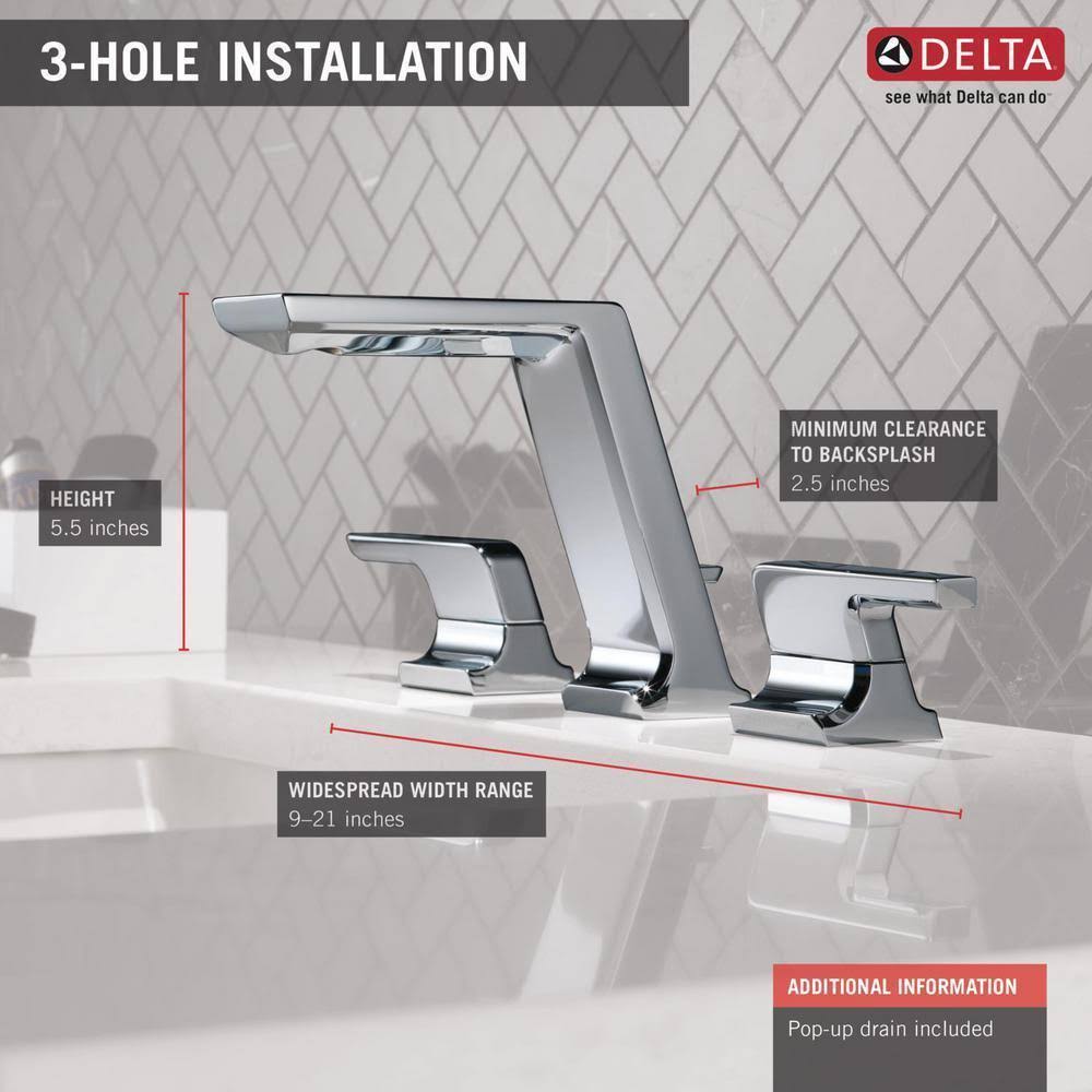 Two Handle Widespread Bathroom Faucet Chrome B338201