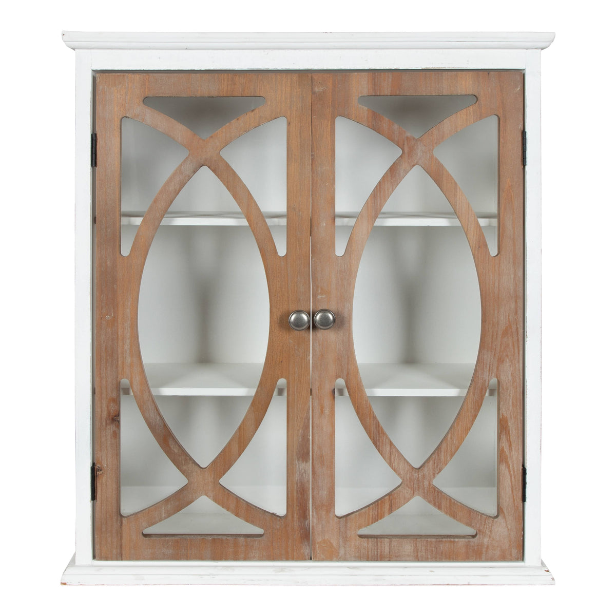 White Rustic Wood Cabinet, 24x8x28 Y423