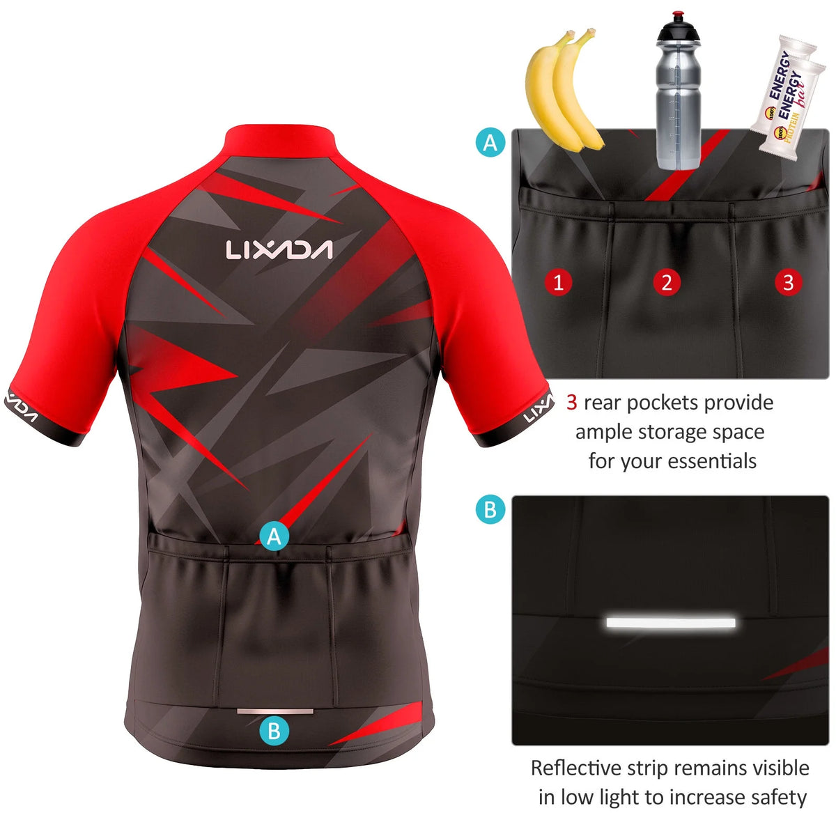 Men Cycling Jersey Short Sleeve Bike Shirt and Padded Shorts Bicycle Clothing Suit Q792