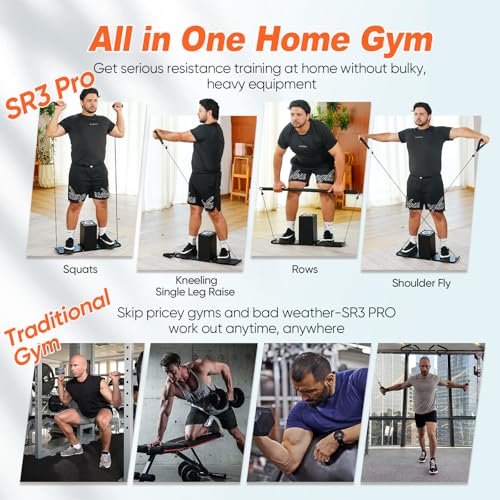 Smart Home Gym Equipment 180lbs Resistance Portable Full Body Workout Cable Machine X364736
