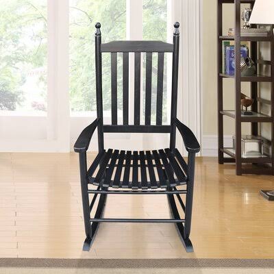 Black Slat Back Rocking Chair S415