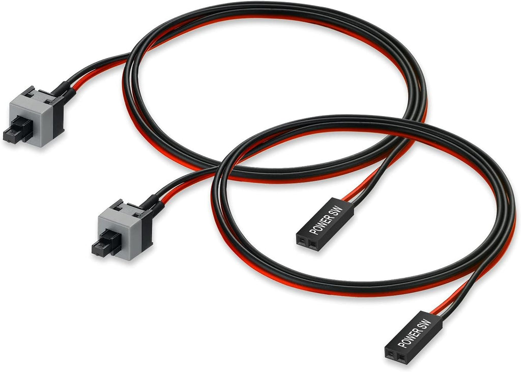 5pcs 2 Pin PC Power Cable Push Button ATX Computer Switch Wire Restart Switch 55CM T37775
