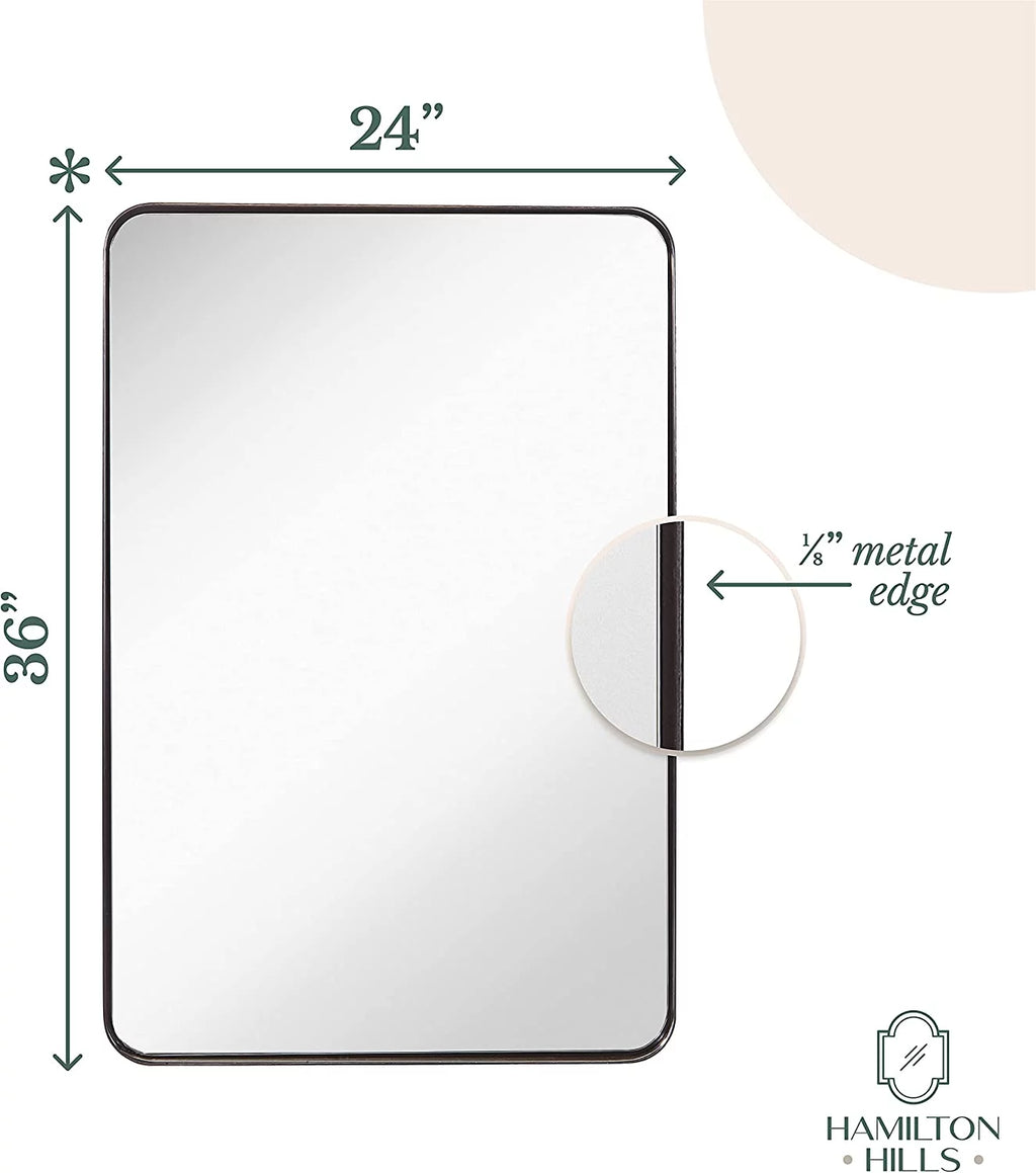 Brushed Metal Wall Mirror D1483