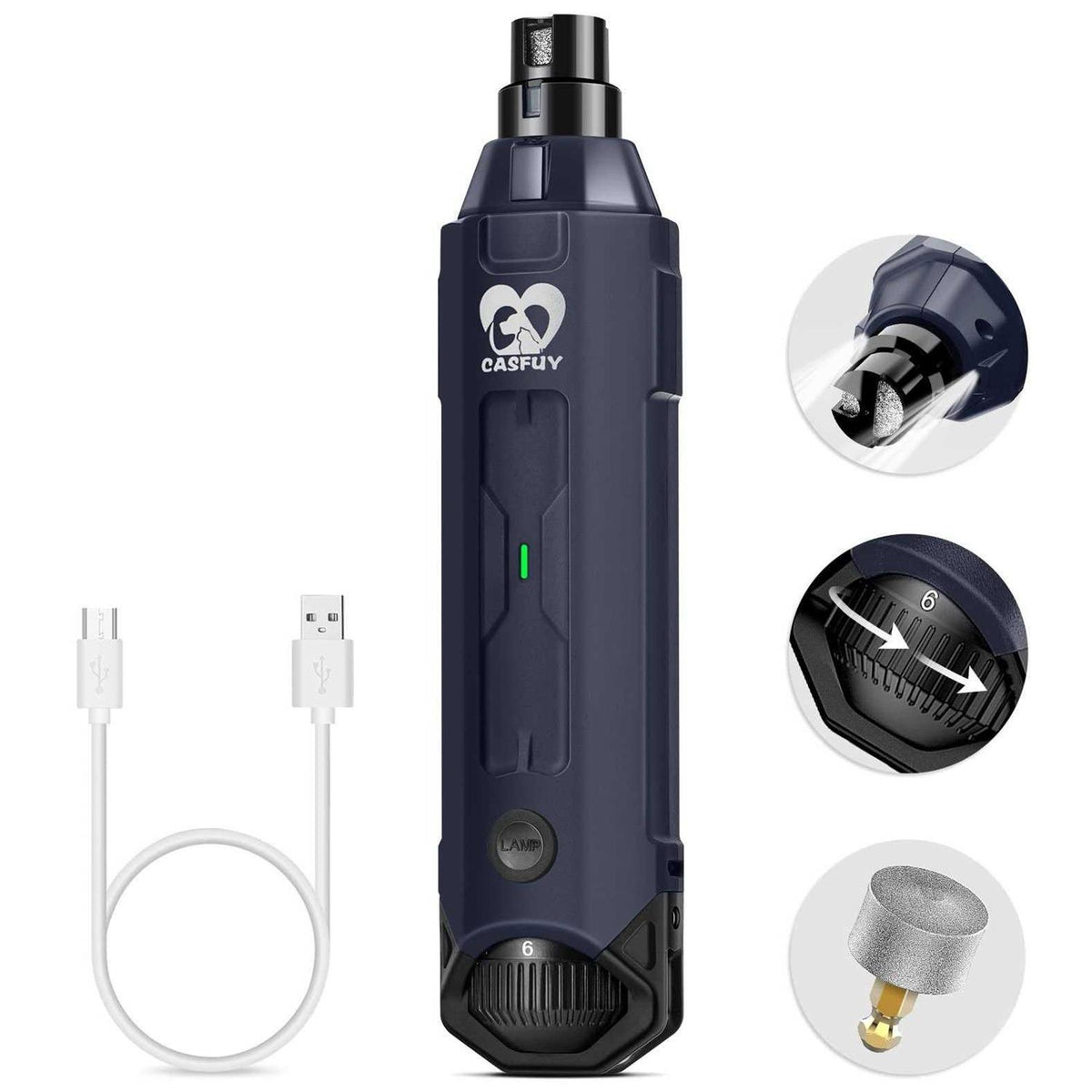 6-Speed Rechargeable Electric Dog Nail Grinder D448