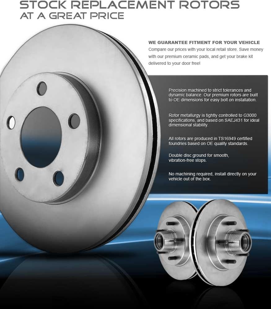 FRONT 300mm 5 Lug Brake Disc Rotors + Brake Pads + Clips Q70276