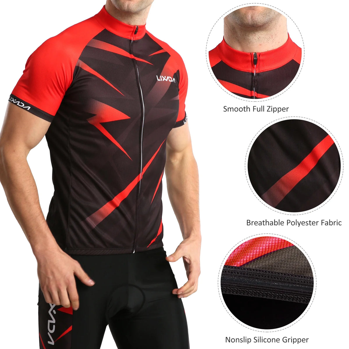 Men Cycling Jersey Short Sleeve Bike Shirt and Padded Shorts Bicycle Clothing Suit Q792