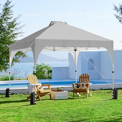 10x10 Pop Up Canopy Tent with Wheeled Bag, White X62041