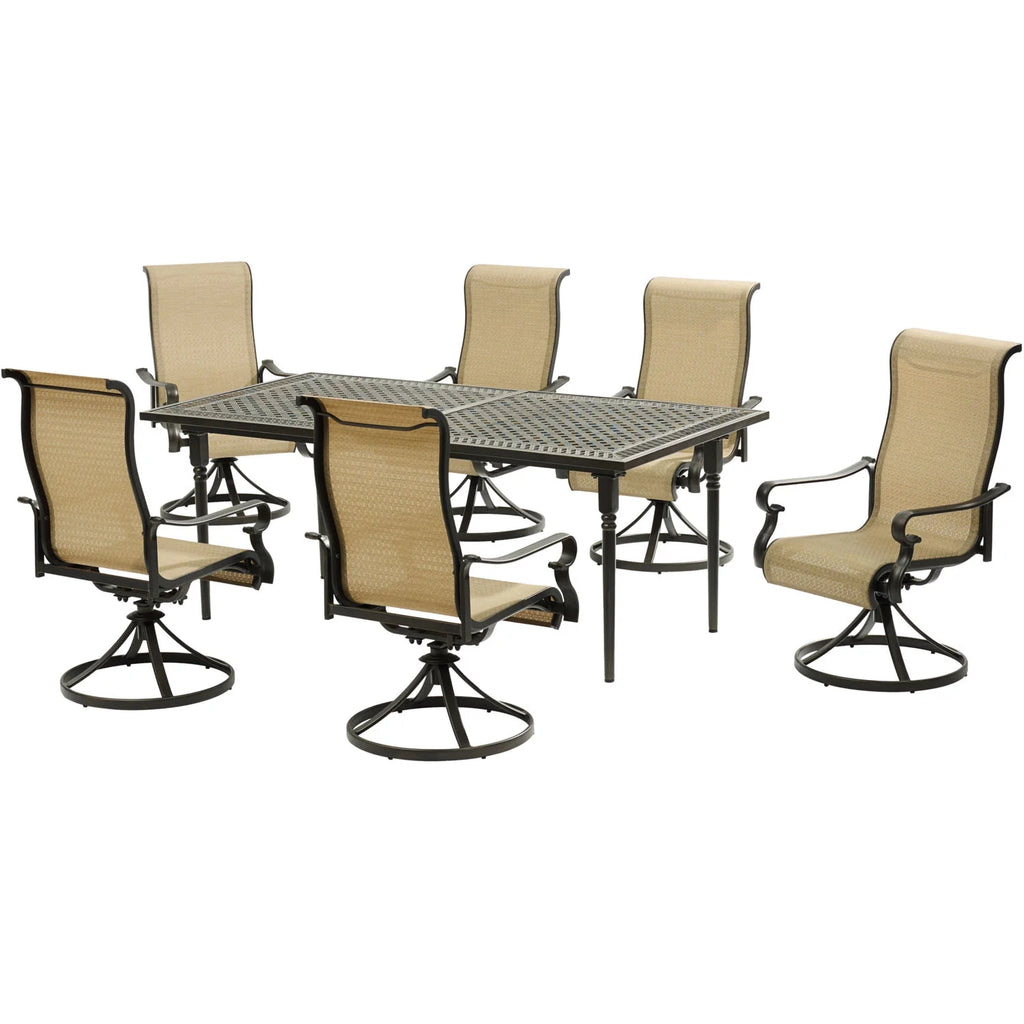 7-Piece Dining Set with Expandable Table and 6 Swivel Rockers K315