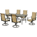 7-Piece Dining Set with Expandable Table and 6 Swivel Rockers K315