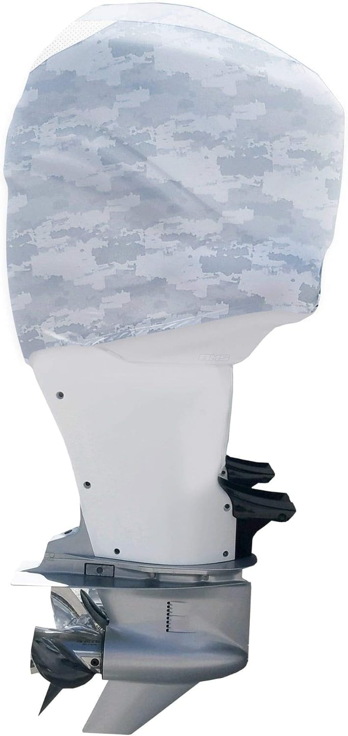 Grey Digital Camo Outboard Motor Cover O323074