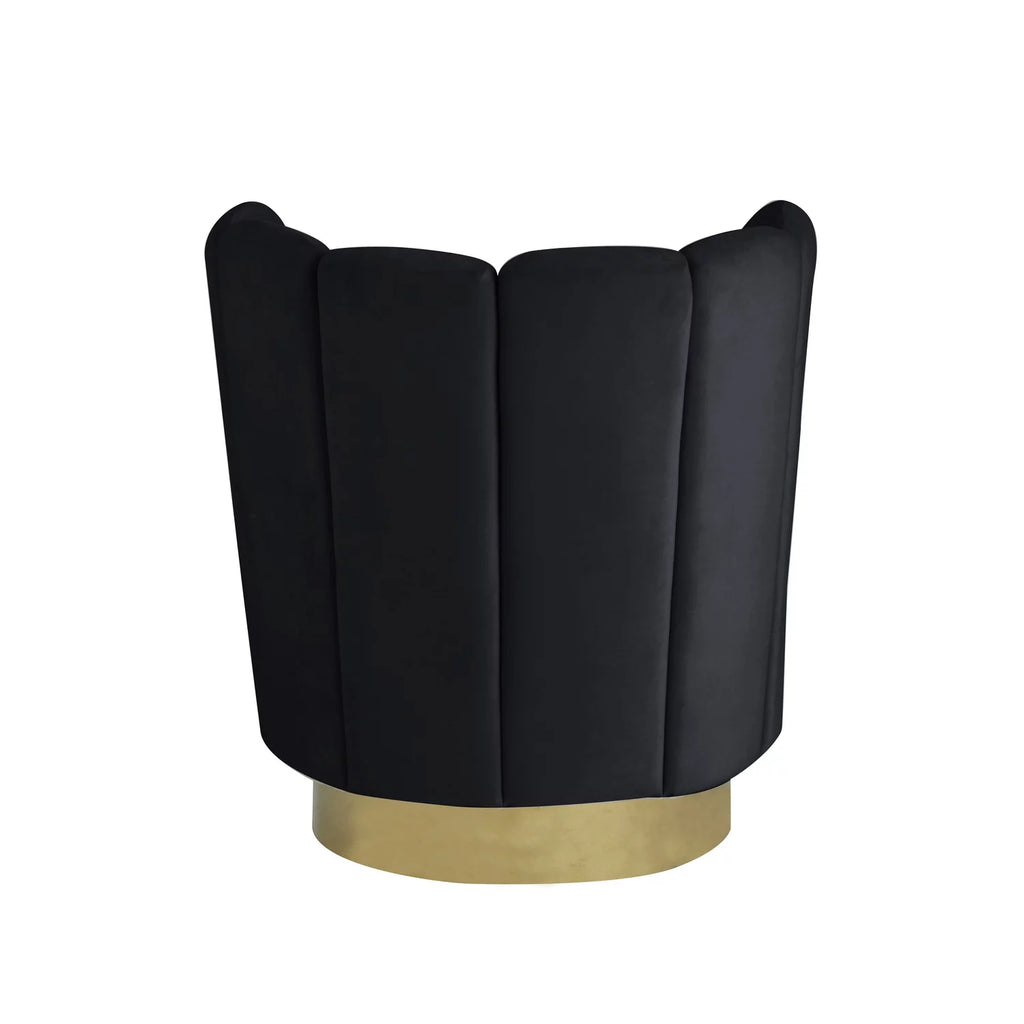 Black Velvet Swivel Accent Chair Z8991