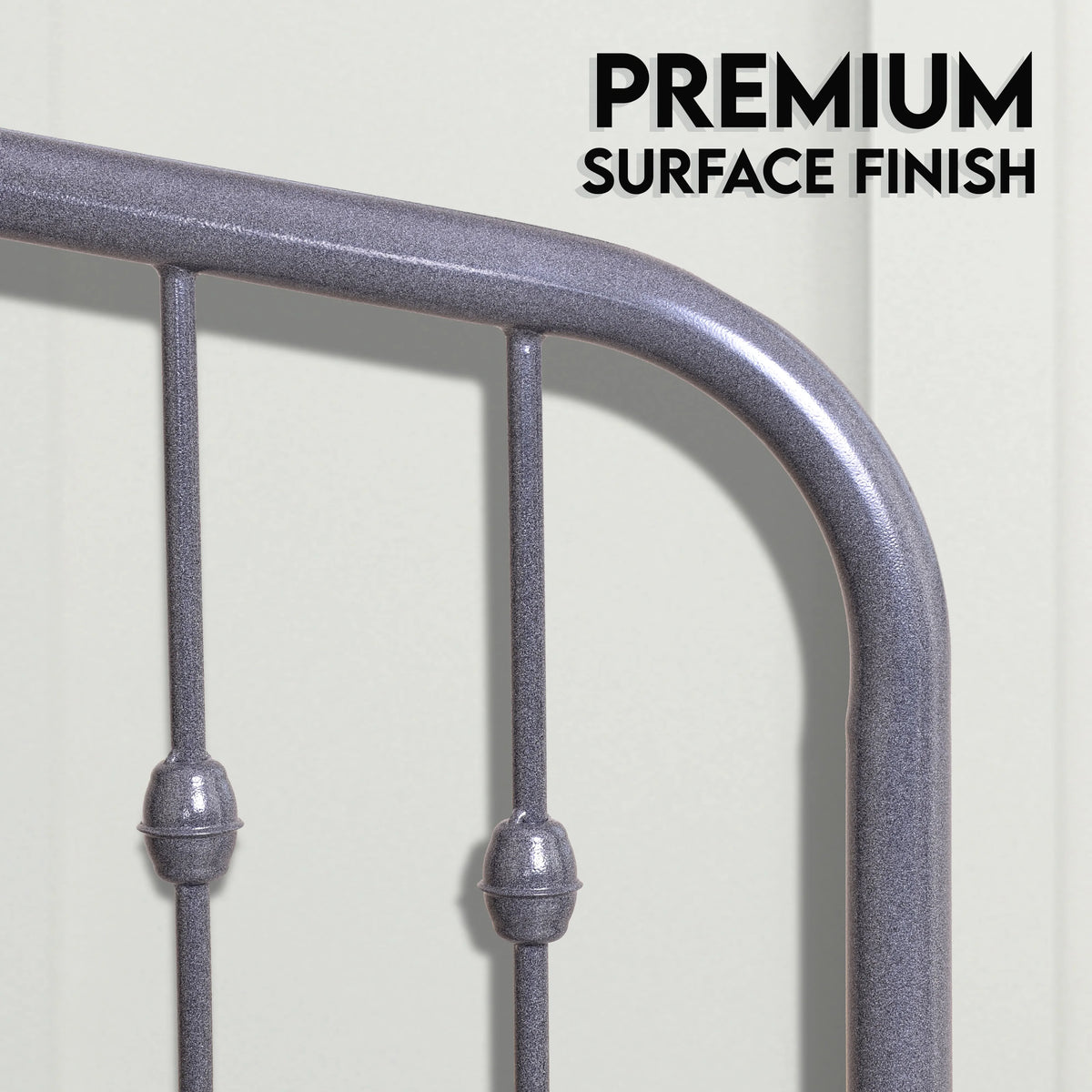 Twin Metal Bed Frame with Headboard and Footboard O98569