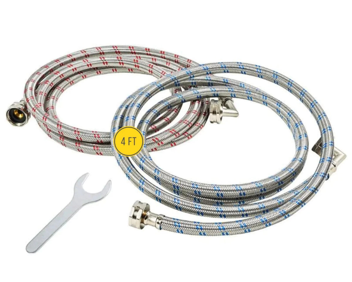 Washing Machine Hoses 4FT 2 Pack Braided Stainless Steel P39174