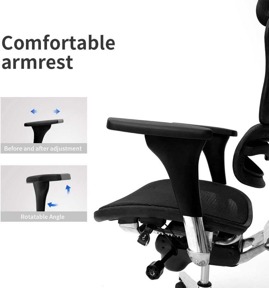 Black Mesh High Back Office Chair with Headrest and Lumbar Support P97832