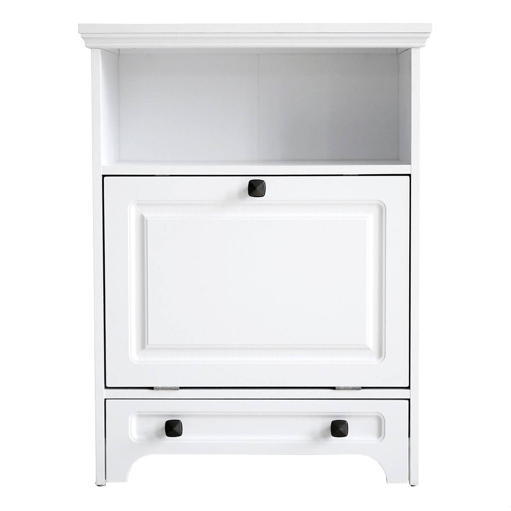 White Pet Feeding Station with Food Storage Cabinet T918391