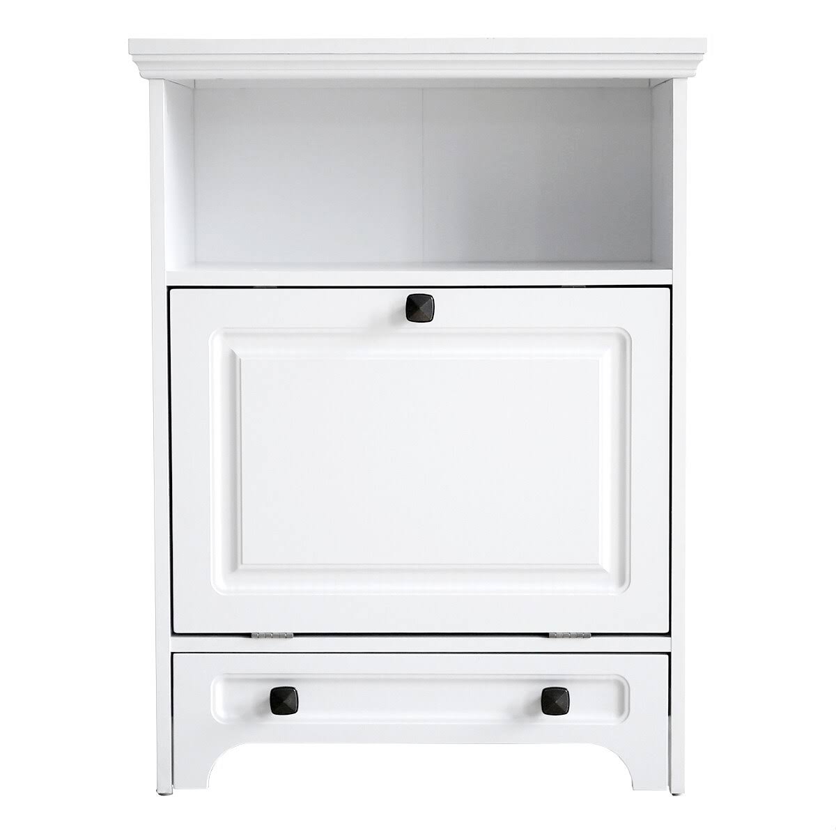 White Pet Feeding Station with Food Storage Cabinet T918391