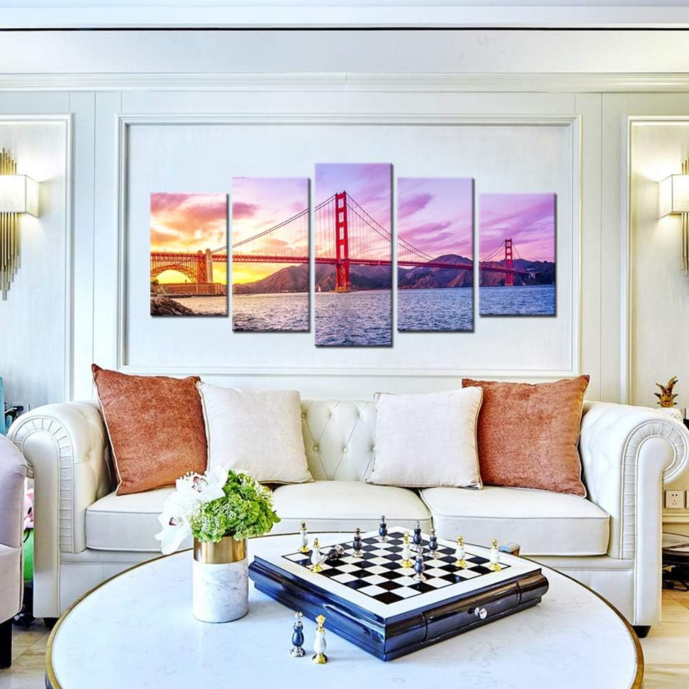 City Canvas Wall Art San Francisco Golden Gate Bridge Framed G877