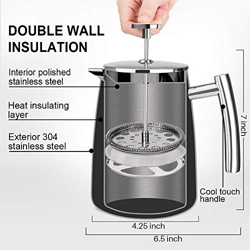 50-Ounce Stainless Steel French Press Coffee Maker S902411