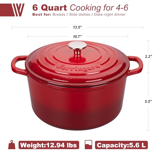 4.5 Quart White Enameled Cast Iron Dutch Oven O118