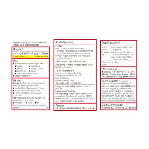 Acetaminophen Rapid Release Gels, 100 ct X817