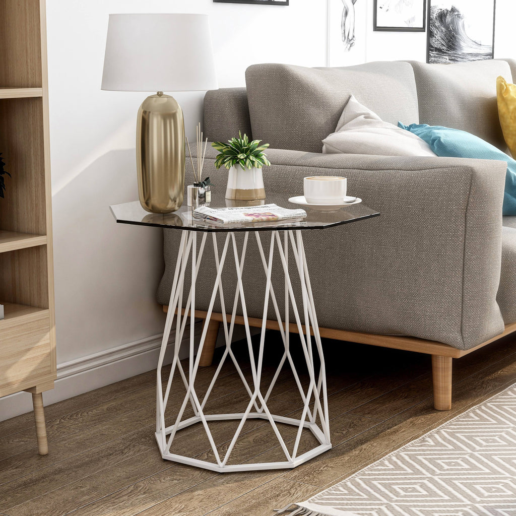 Black Glass Top End Table O98888